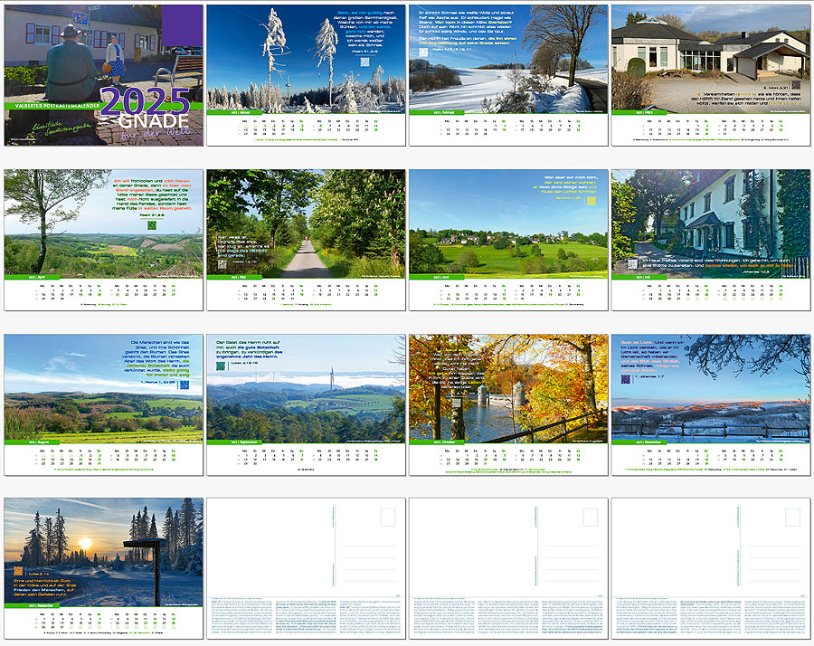 Übersicht des Kalenders 2025 Übersicht des Kalenders 2025